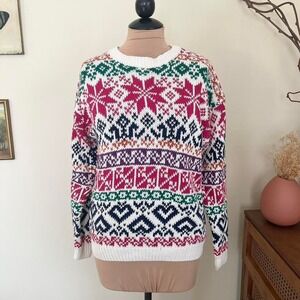 Vintage Northern Isles Colorful Fair Isle Knit Sweater